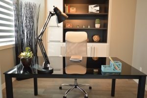 well-lit office space