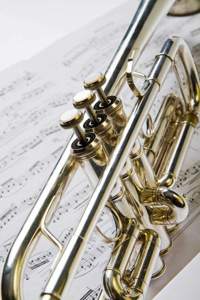 A trumpet - you will need to disassemble it before packing musical instruments for transport.