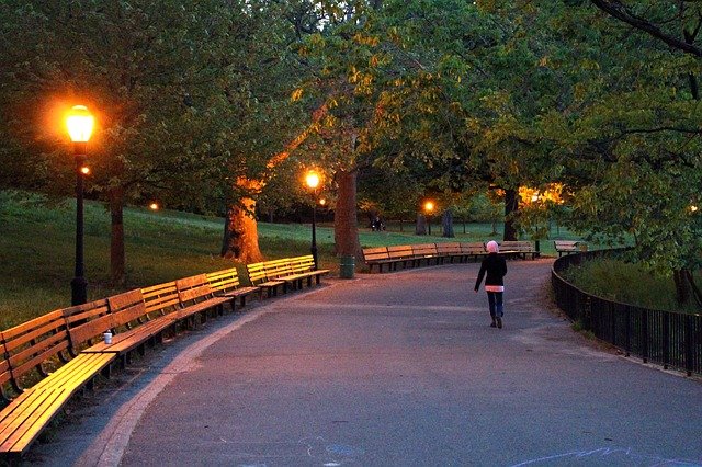 A woman in the park.