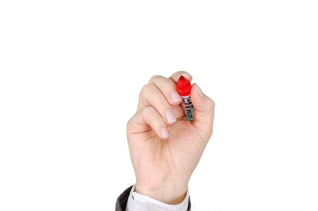 A man holding a marker.