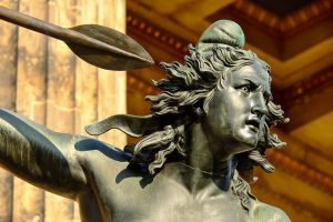 A bronze statue