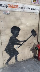 A graffiti mural.
