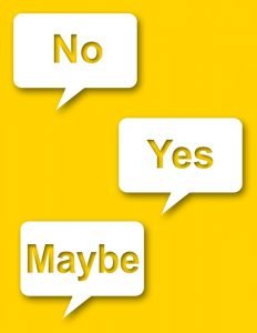 Words no yes maybe.