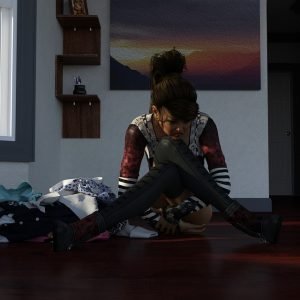 Women regreting because she didn't do post-graduation decluttering properly. 