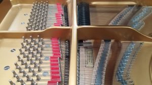 Inside of piano.