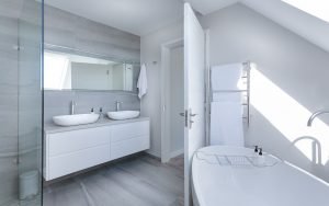 A modern looking bathroom