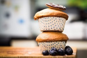 Two muffins on top of each other 