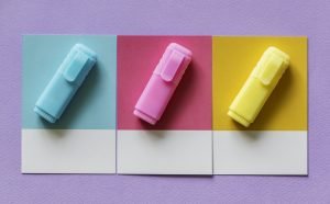 A blue, pink and yellow marker. You can color code when you label your boxes.
