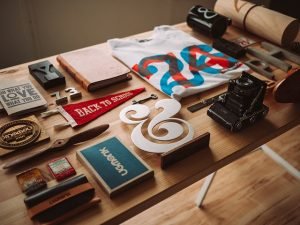 Table filled with souvenirs