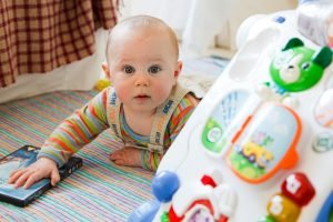 baby playing with toys