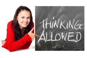 girl and a blackboard