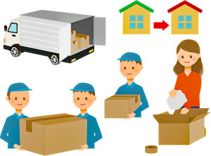 professional packers load the moving truck - they can help you pack toys when moving long distance