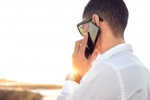 A man speaking on his cell phone