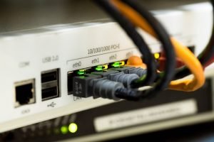 Network cables plugged in
