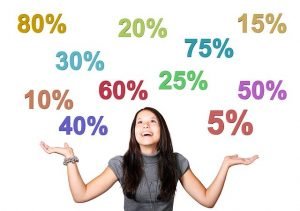 woman looking at discounts