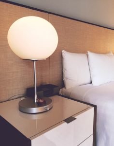 lamp on the nightstand