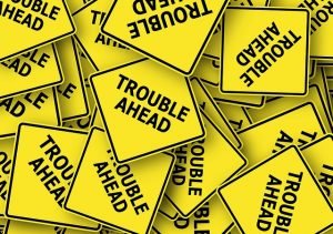 Trouble ahead sign