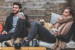 two friends relaxing